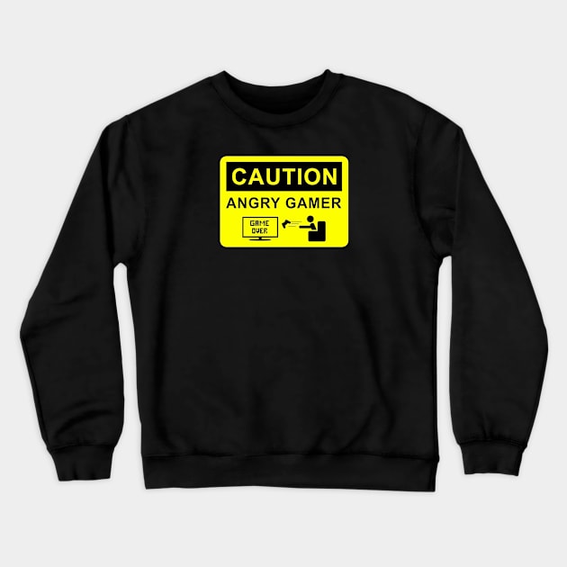 Angry Gamer Crewneck Sweatshirt by Nykos